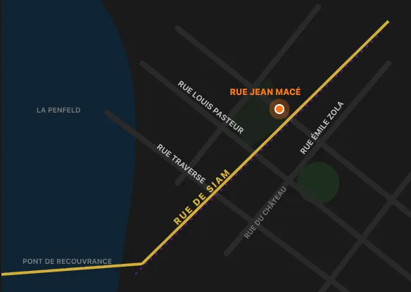 Carte de Brest indiquant l'emplacement de Ti Soaz au 45 Rue Jean Macé, 29200 Brest